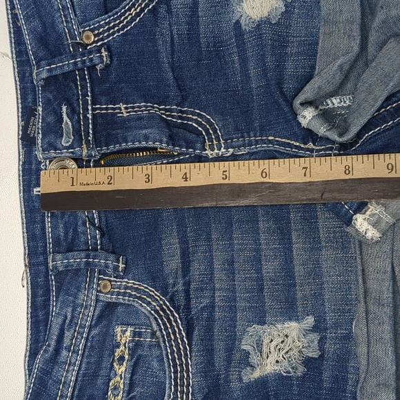 Amethyst Jean shorts Distressed women's size 3 Blue Rachel thick stitch Q-1 - Picture 10 of 11